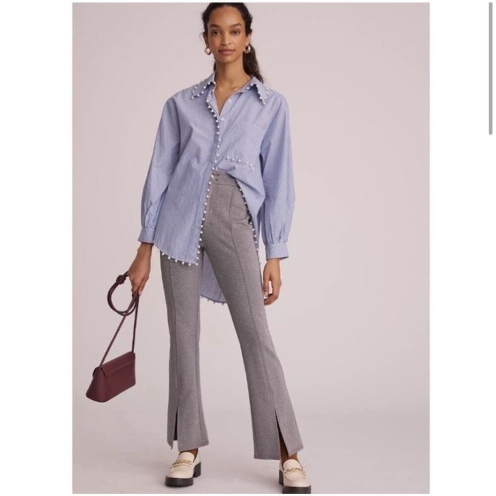 Anthropologie Maeve Women's Size 2 Seamed‎ Split Leg Hem Flare Pants High Rise